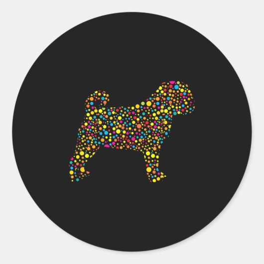 Pug Dog Lka Dot International Dot Day  Runder Aufkleber (Vorderseite)