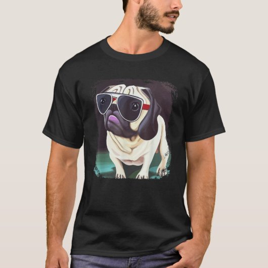 Pug Dog Mom Dad Cute & Pug Graphic Pug T-Shirt (Vorderseite)