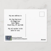 Pug Dog New Address Postcards Postkarte (Rückseite)