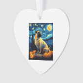 Pug dog of van gogh starry night halloween Funny J Ornament (Vorderseite)