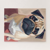 Pug Dog Pet Painting Puzzle (Horizontal)