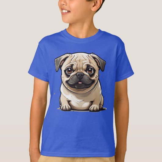Pug Dog: Pug Joyful Moments T-Shirt (Vorderseite)
