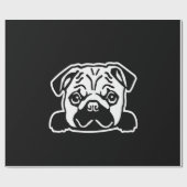 Pug Dog Sketch Portrait Geschenkpapier (Flach)