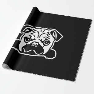 Pug Dog Sketch Portrait Geschenkpapier