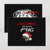 Pug Dog Sketch Portrait Postkarte (Vorne/Hinten)