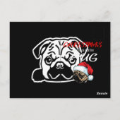 Pug Dog Sketch Portrait Postkarte (Rückseite)