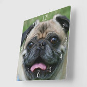 Pug dog square clock quadratische wanduhr (Winkel)