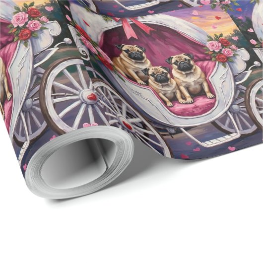 Pug Dog Valentine's Day Geschenkpapier (Rolleneckpunkt)