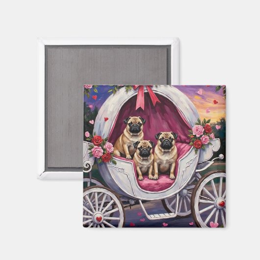 Pug Dog Valentine's Day Magnet (Vorderseite/Rückseite)