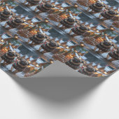 Pug Dogs Christmas Snow Holiday Geschenkpapier (Ecke)