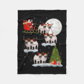 Pug Dogs Santa Sleigh Flying Funny Magical Christm Fleecedecke (Vorderseite)