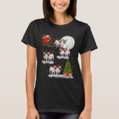 Pug Dogs Santa Sleigh Flying Funny Magical Christm T-Shirt (Vorderseite)