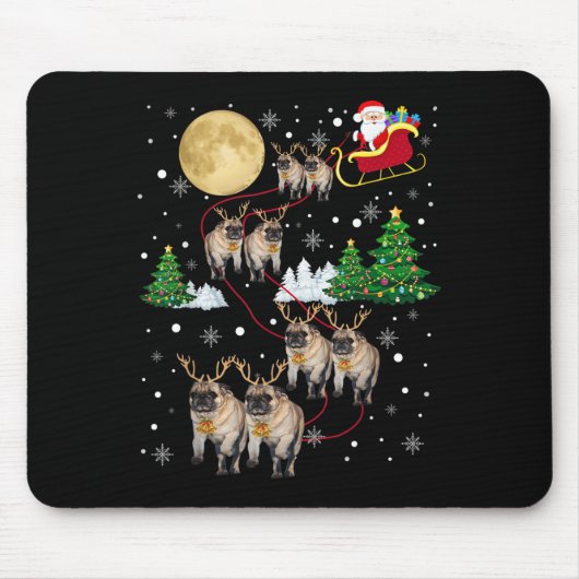 Pug Dogs Tree Christmas Sweater Xmas Pet Animal Do Mousepad (Vorne)