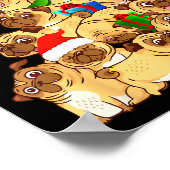 Pug Dogs Tree Christmas Sweater Xmas Pet Animal Do Poster (Ecke)