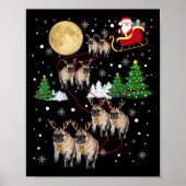 Pug Dogs Tree Christmas Sweater Xmas Pet Animal Do Poster (Vorne)