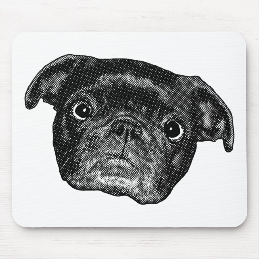 Pug Dot Arbeit Freude Mousepad (Vorne)
