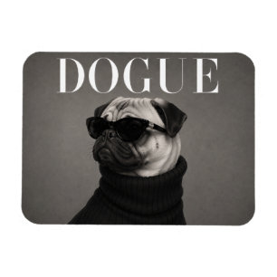 Pug-Editorial-Hundeporträt-Flexi-Magnet Magnet