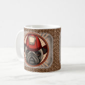 Pug-Feuerwehrmann-Tasse Kaffeetasse (Vorderseite Links)