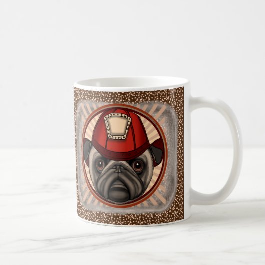 Pug-Feuerwehrmann-Tasse Kaffeetasse (Rechts)