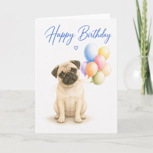 Pug-Geburtstag Karte