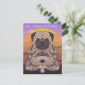 Pug-Geburtstag Postkarte (Stehend Vorderseite)