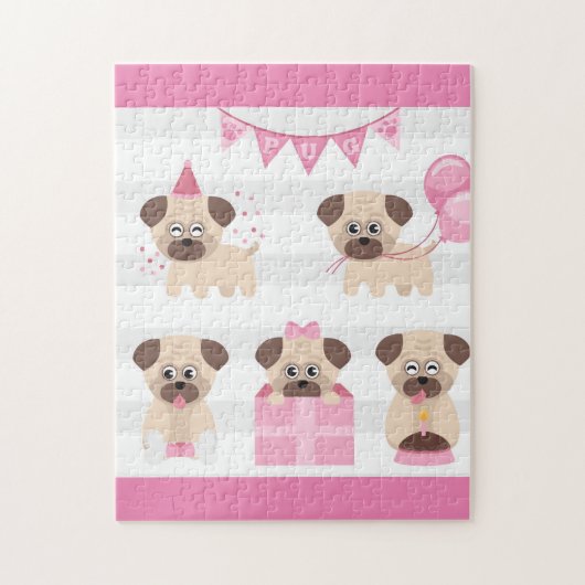 Pug-Geburtstagspackung Puzzle (Vertikal)