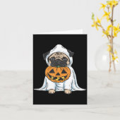 Pug Geist Hund Halloween Karte (Gelbe Blume)