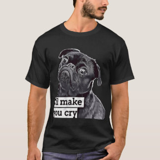 Pug-Gesicht Verrückte-Hund-Mama-Meme - Ernstes Pug T-Shirt