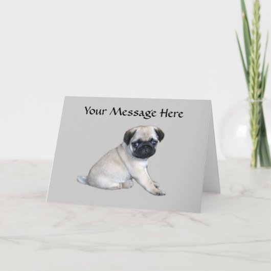 Pug Greeting Card Karte (Vorderseite)