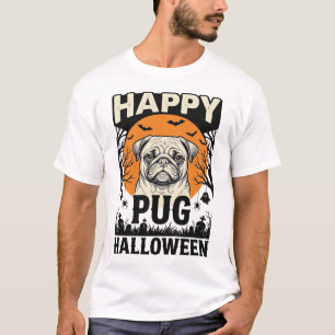 Pug Halloween Fröhlich Vintage Gruseliger Hund_1 T-Shirt
