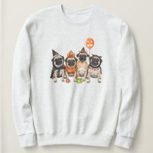 Pug Halloween Sweatshirt-Halloween Dog Mom 
