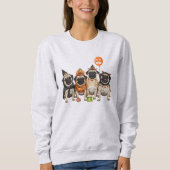 Pug Halloween Sweatshirt-Halloween Dog Mom Sweatshirt (Vorderseite)