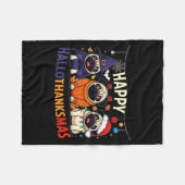 Pug Halloween Thanksgiving Christmas Happy Halloth Fleecedecke (Vorderseite (Horizontal))