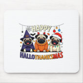 Pug Halloween Thanksgiving Christmas Happy Halloth Mousepad (Vorne)