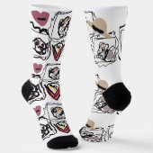 Pug hearts socken (Gewinkelt)