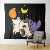 Pug-Hexe-Wandteppich Wandteppich (Beispiel (Horizontal))