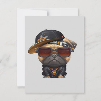 Pug Hip Hop Super Einladung