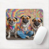 Pug Hippie Mousepad (Mit Mouse)
