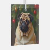 Pug Holiday  Ornament Aus Glas (Vorderseite Rechts)