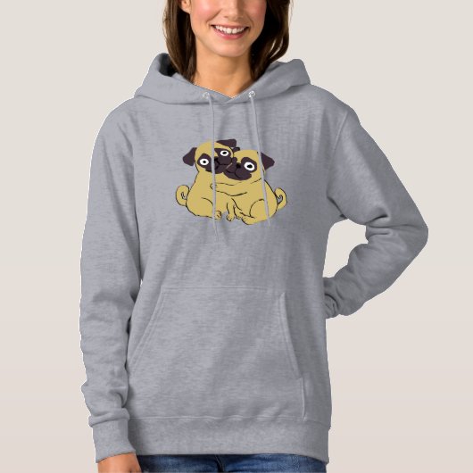 Pug hug hoodie (Vorderseite)