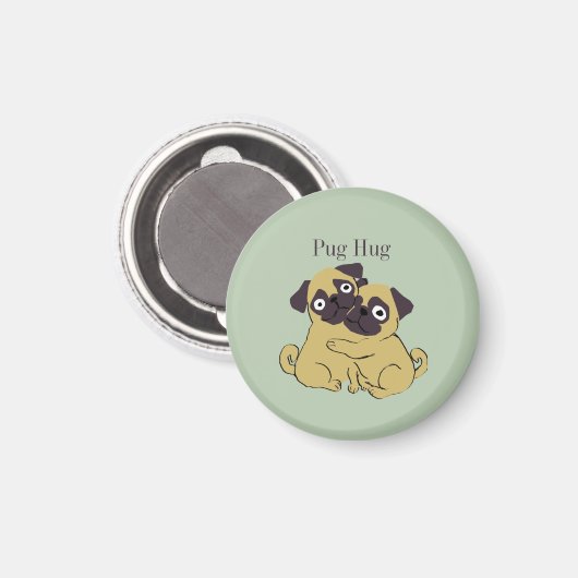 Pug hug magnet (Vorderseite/Rückseite)