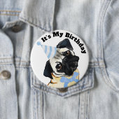 Pug-Hund-Geburtstags-Button Button (Beispiel)