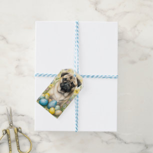 Pug Hund mit Ostereiern Feiertag  Geschenkanhänger