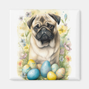 Pug Hund mit Ostereiern Feiertag  Magnet