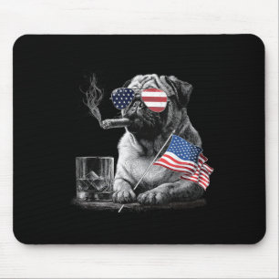 Pug Hund Papa Patriotisch Amerikanische Flagge 4.  Mousepad