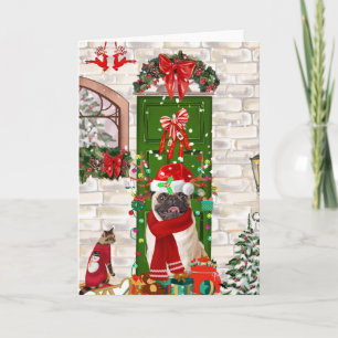 Pug-Hund Weihnachten Karte