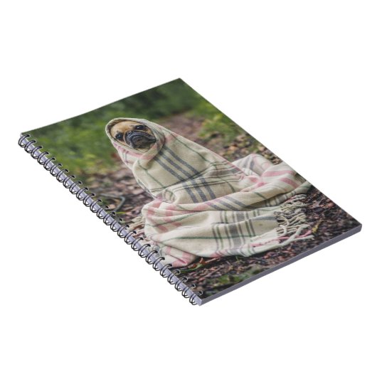 Pug in a Blanket Spiral Notebook Notizblock (Rechte Seite)