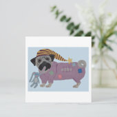 Pug in PJs  Karte (Stehend Vorderseite)