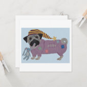Pug in PJs  Karte (Vorderseite/Rückseite Beispiel)