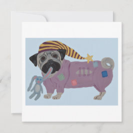 Pug in PJs  Karte